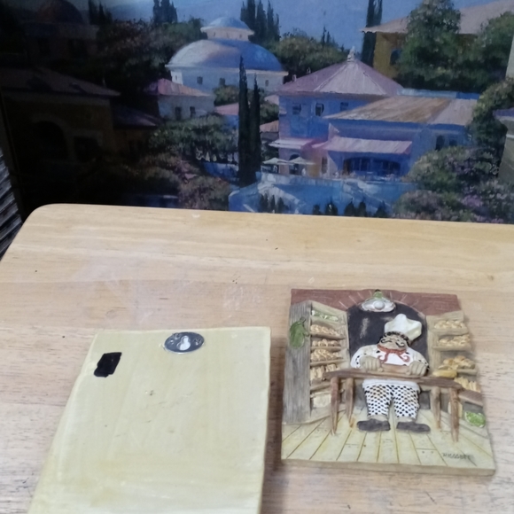 🍶🍵(Get Two) Italian Fat Chef 3D Kitchen Pic Handmade Decor Wall Plaques.🏆🏇 - Picture 9 of 10